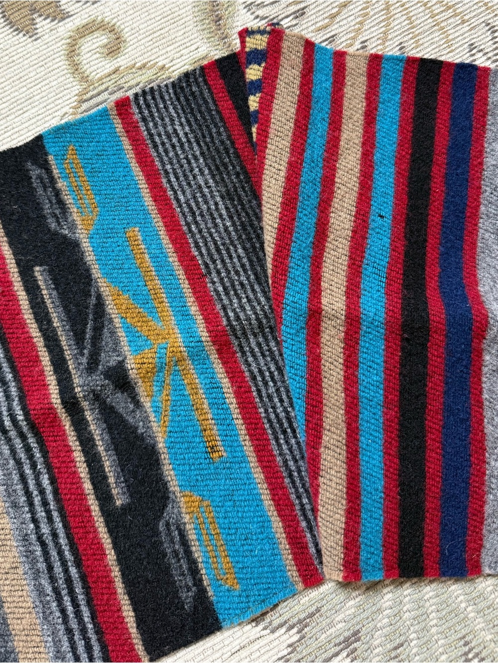 Vintage Pendleton Wool Scarf Wrap Southwestern Aztec Western w/Fringe - Picture 4 of 4